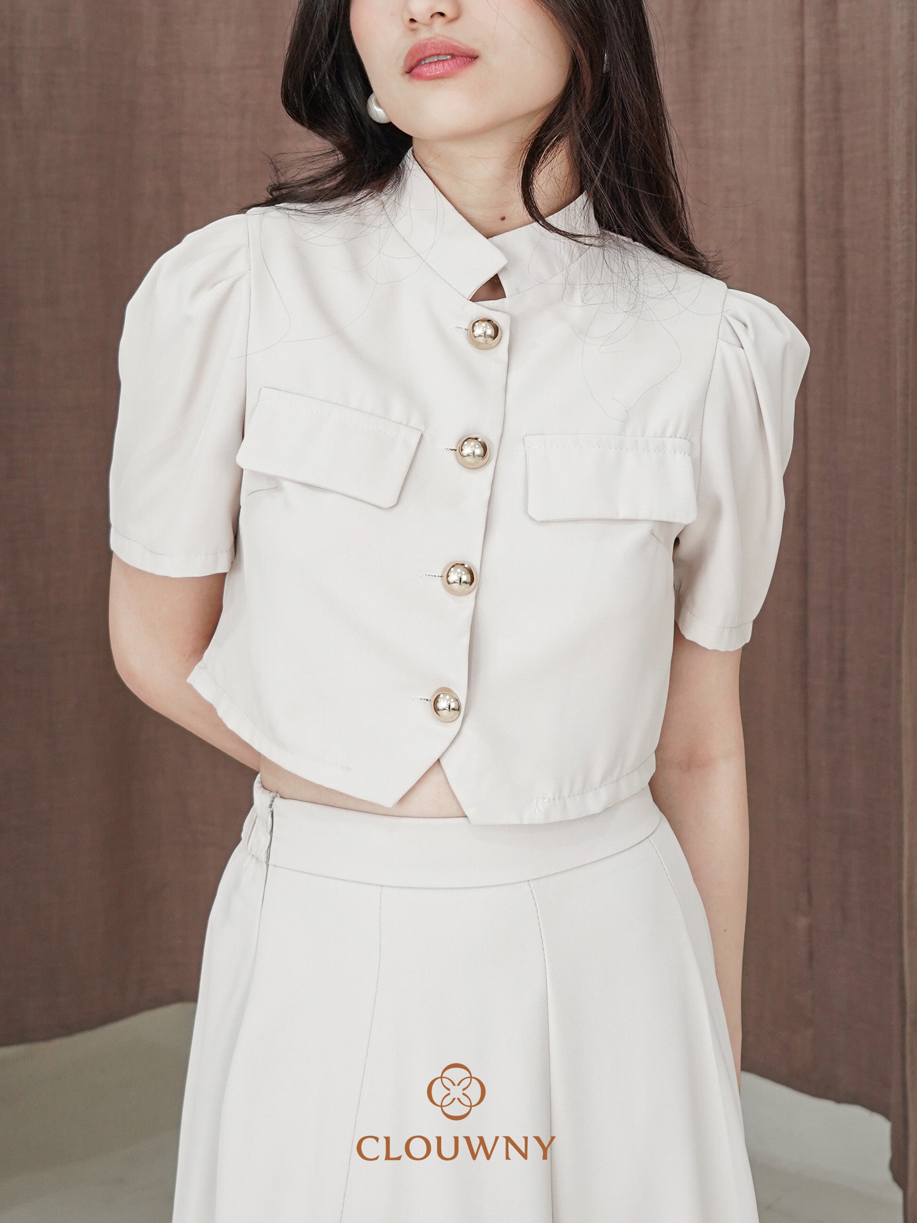 Damas Button Set - Cream